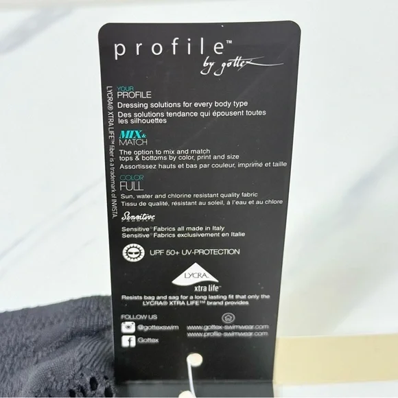 NWT Profile by Gottex Late Bloomer Classic Fit Black Lace Bikini Bottoms Size 12 - Picture 5 of 12